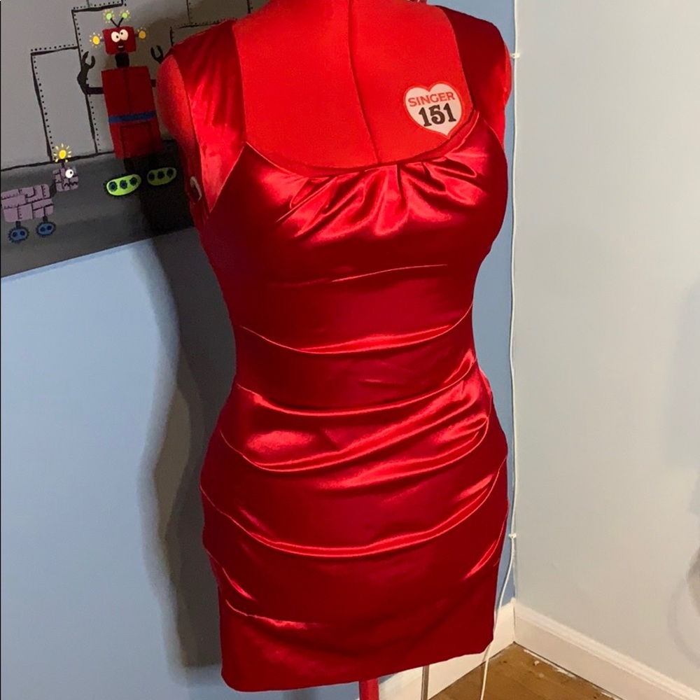 Windsor Red Shiny Cocktail Dress